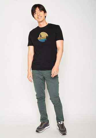 GREENBOMB Shirt 'Nature Cliffhanger' in Zwart