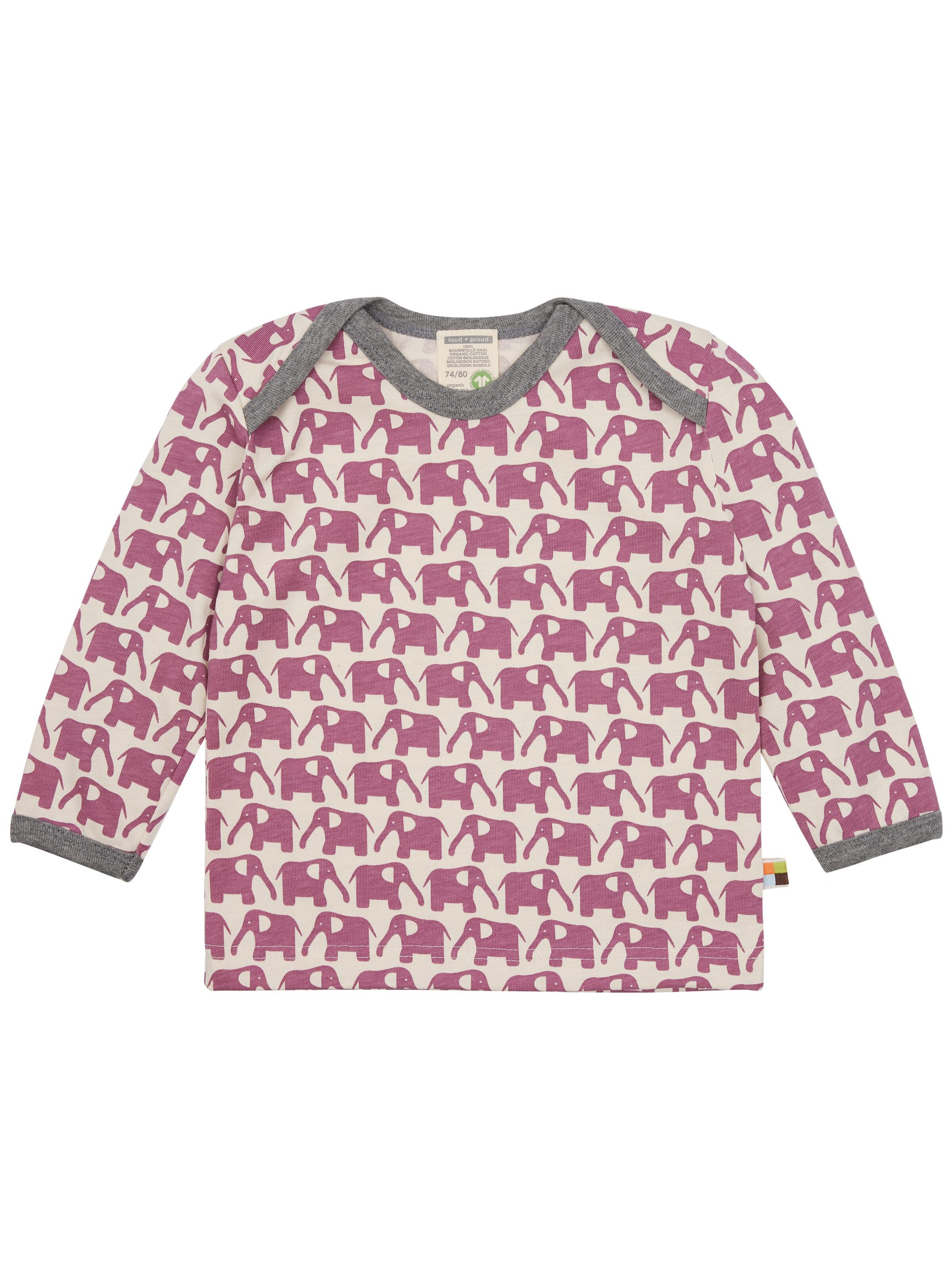 loud + proud Shirt 'Elefanten' in Purple: front