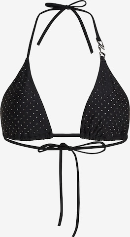 Karl Lagerfeld Треугольник Верх бикини ' Triangel-Bikinitop mit Strasssteinen ' в Черный: спереди