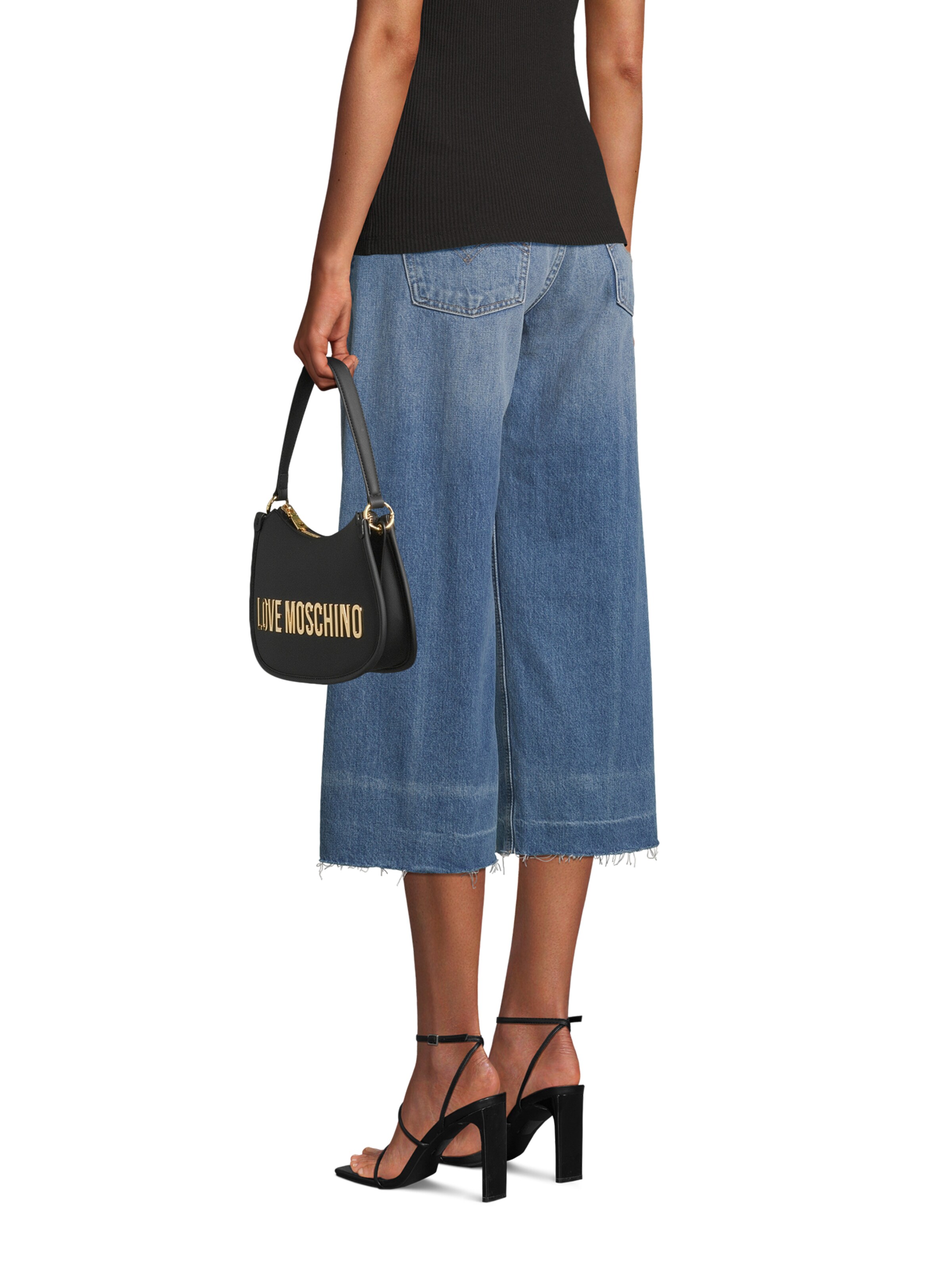 Geantă de umăr de la Love Moschino pe negru: față