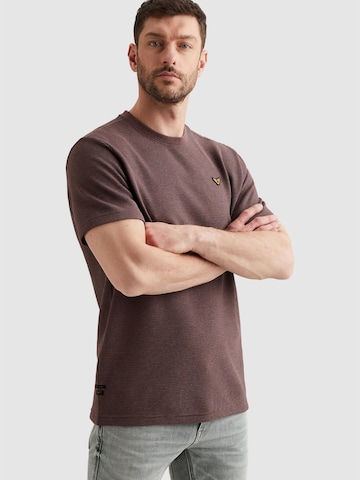PME Legend Paita 'T-shirt with two-tone stripe pattern and texture' värissä lila: etupuoli