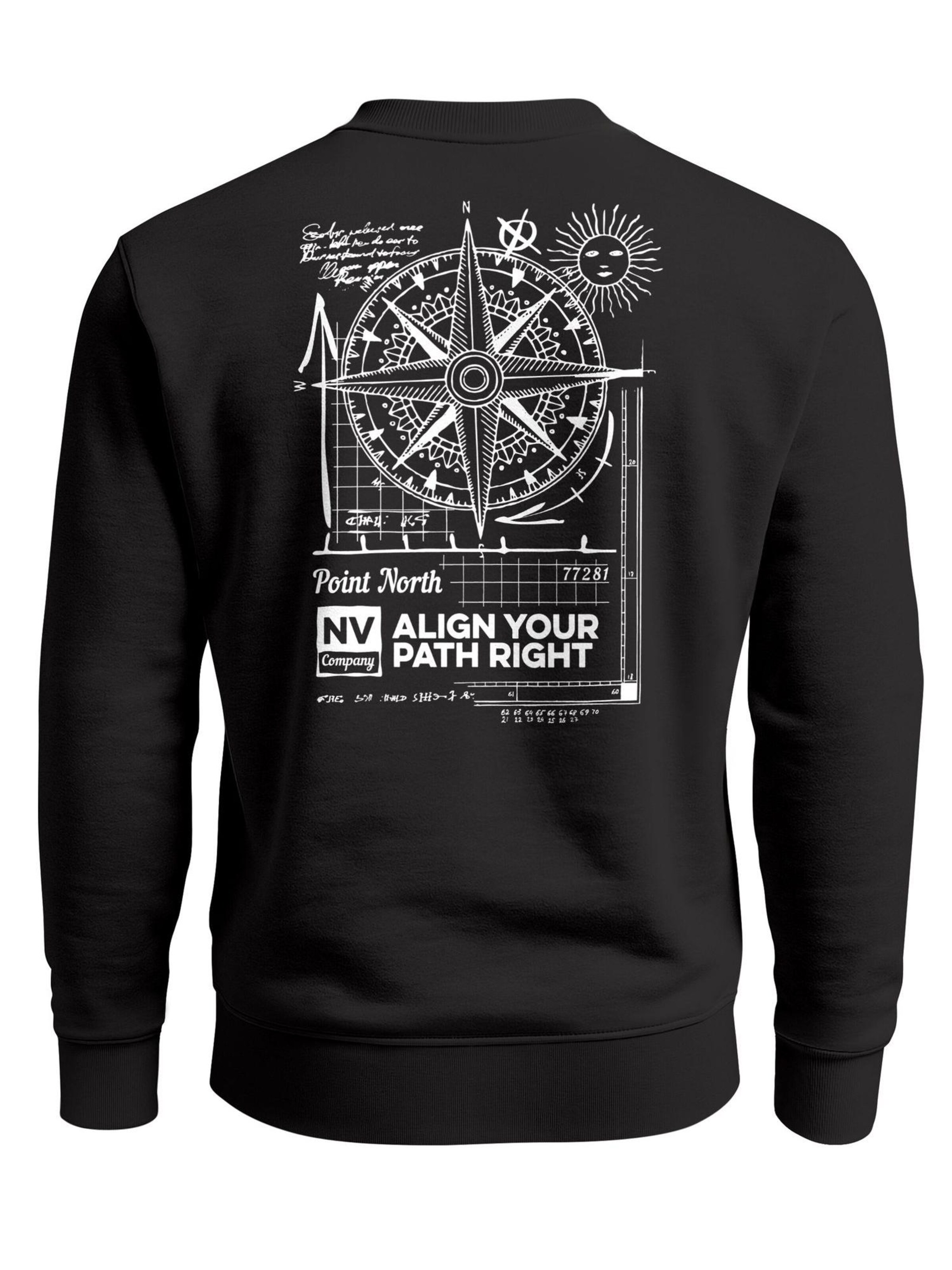 Neverless Sweatshirt 'Compass' in Black