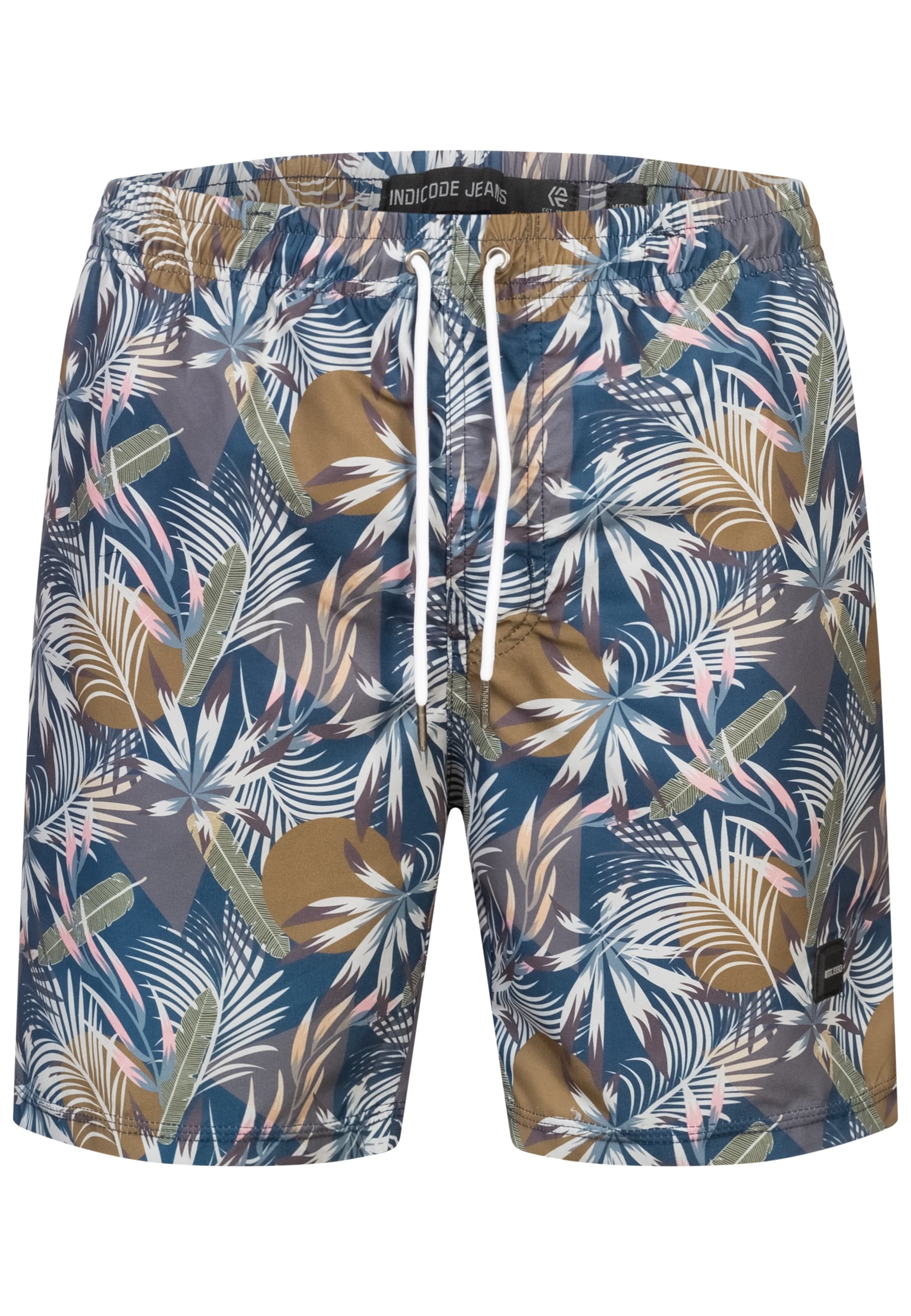 INDICODE JEANS Zwemshorts 'Sandrino' in de kleur Navy / Gemengde kleuren, Productweergave