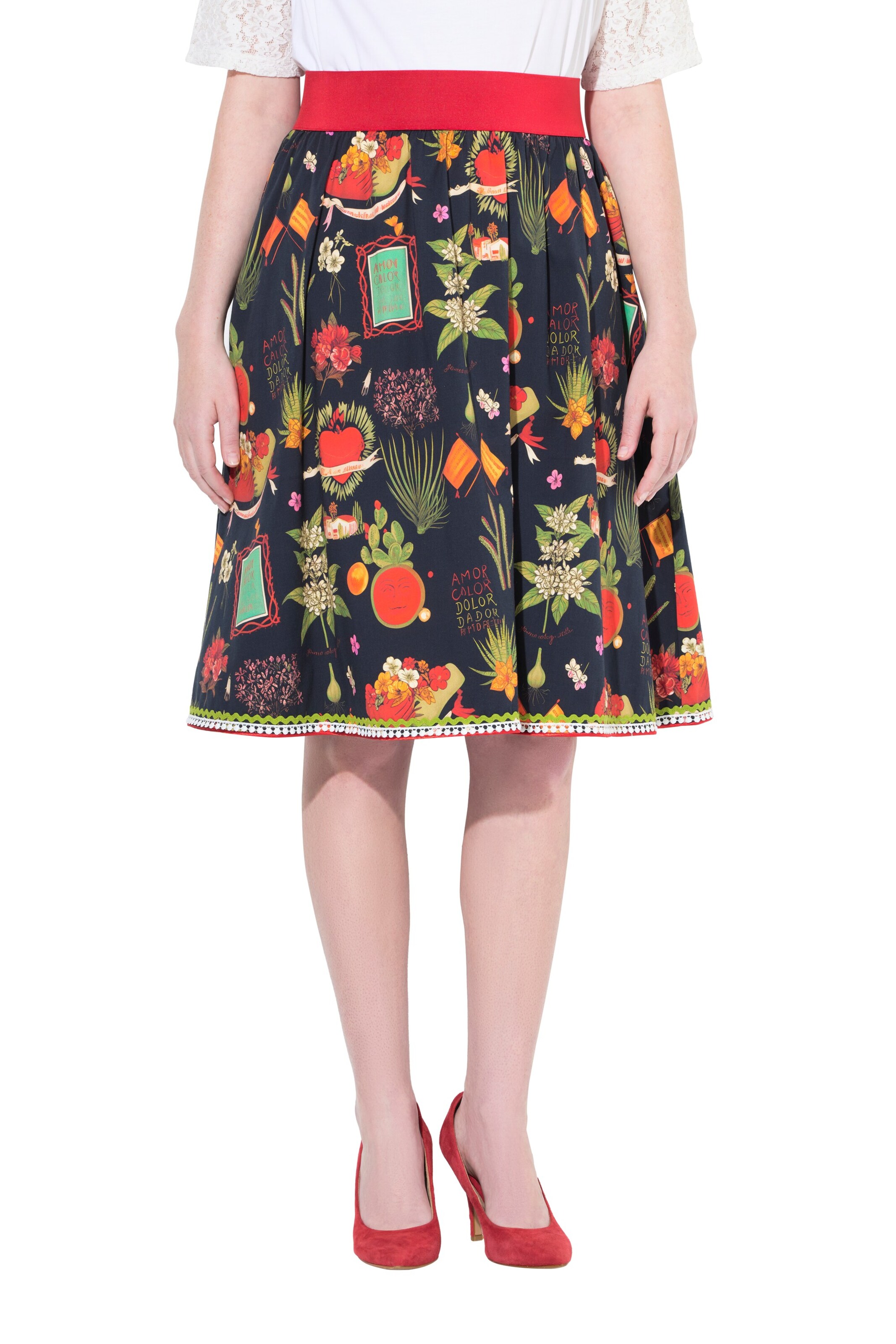 Ulla Popken Rock in Schwarz: Vorderseite