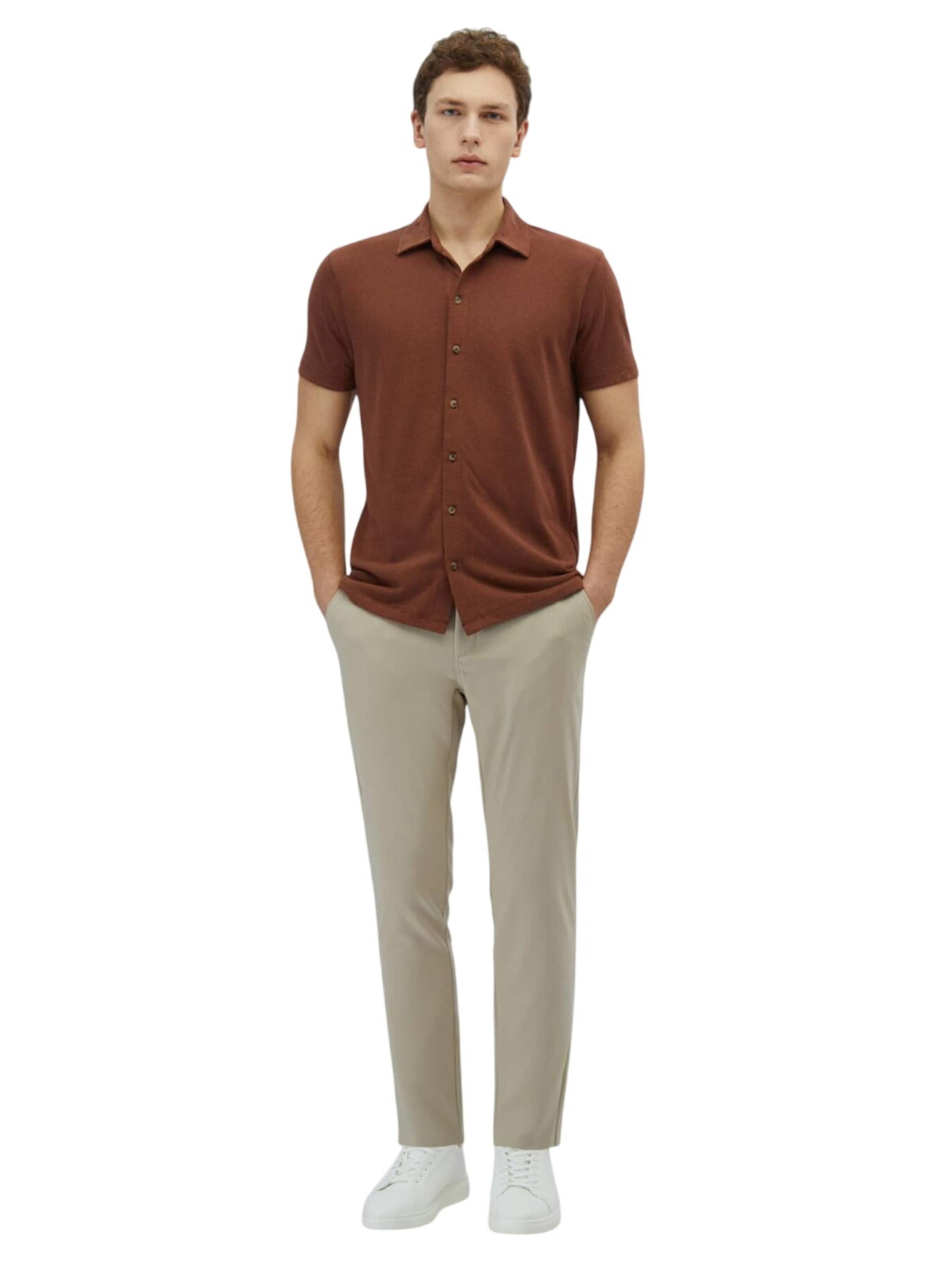 KİP Regular fit Overhemd in Bruin
