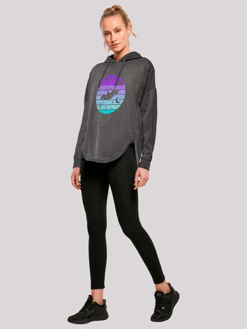 Sweat-shirt 'Retro Alien Weltraum Sonnenuntergang' F4NT4STIC en gris