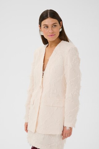 CULTURE Blazer 'CUHairy' i beige: forside