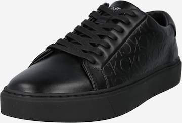 Sneaker low de la Calvin Klein pe negru: față