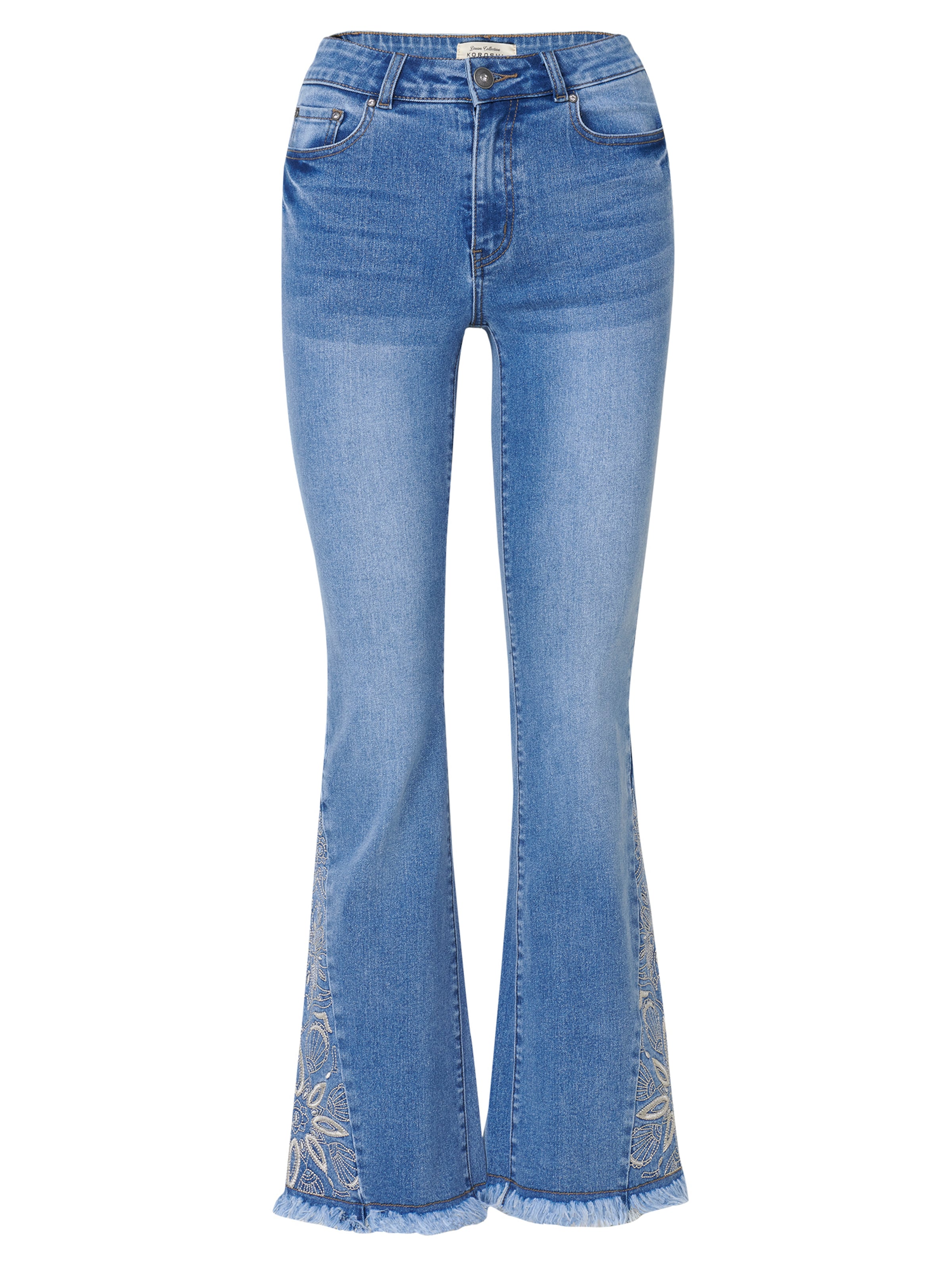 KOROSHI Rozšírený strih Džínsy - Modrá: predná strana