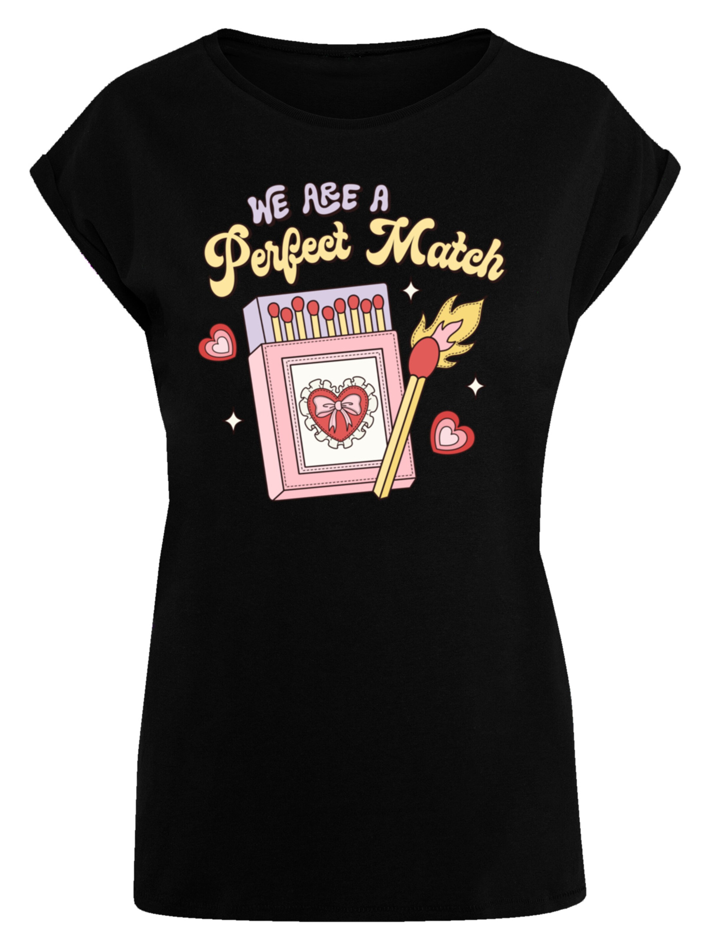 F4NT4STIC T-Shirt 'We Are A Perfect Match Love' in Schwarz: Vorderseite