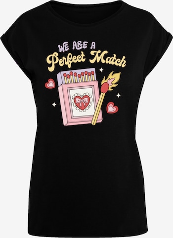 F4NT4STIC T-Shirt 'We Are A Perfect Match Love' in Schwarz: Vorderseite