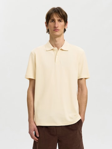 T-Shirt SELECTED en beige : devant