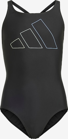 ADIDAS PERFORMANCE Athletic Swimwear 'Big Bars' in Black: front