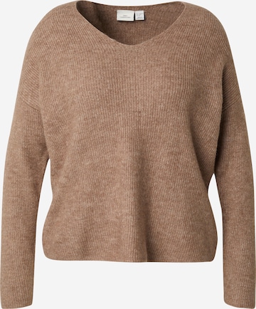 ONLY Carmakoma Sweater in Brown: front