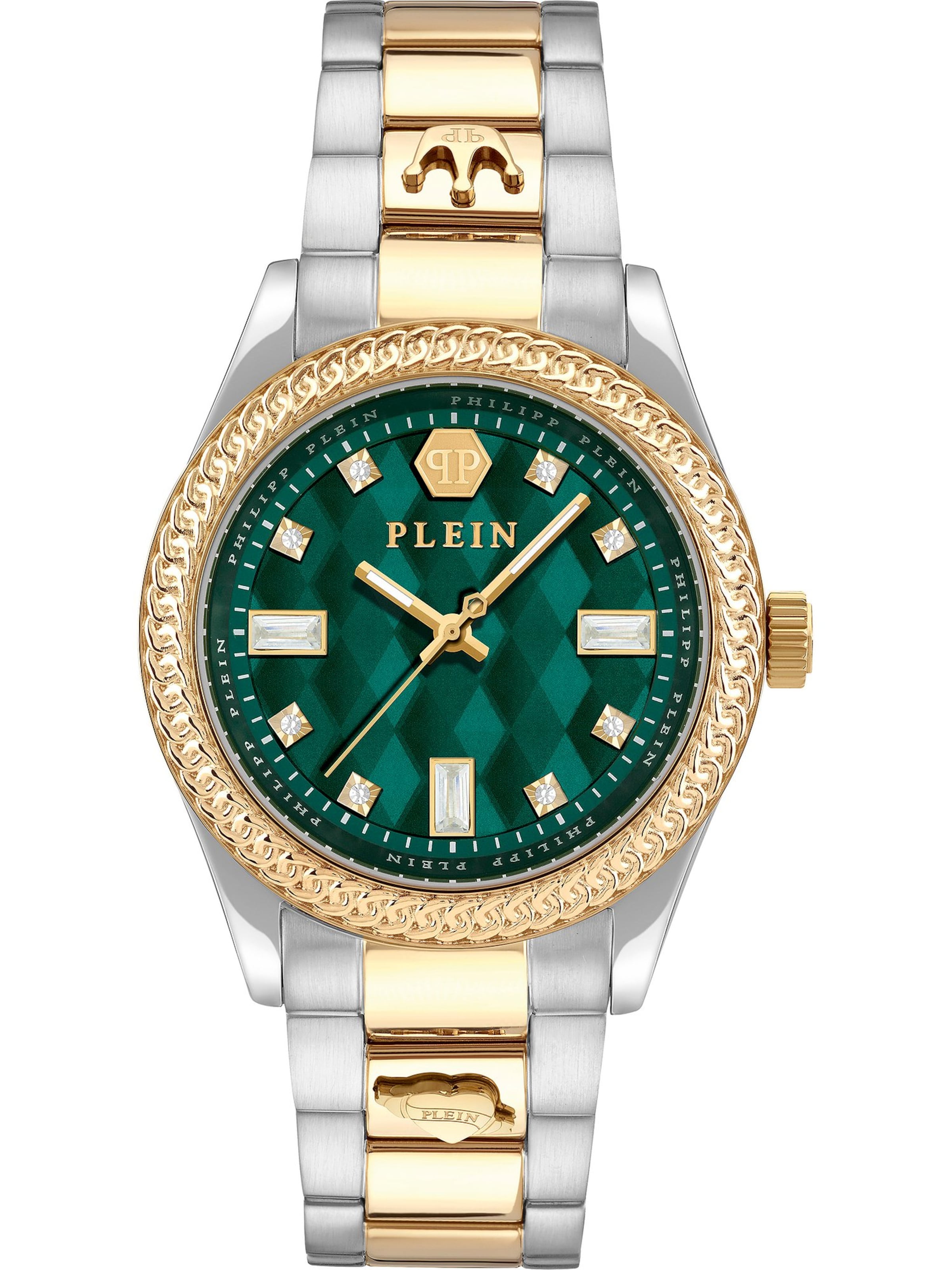 Philipp Plein Analogt ur 'Queen' i sølv: forside