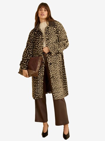 love & roses Between-Seasons Coat in Brown: front