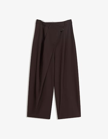 Wide Leg Pantalon harem Bershka en marron : devant