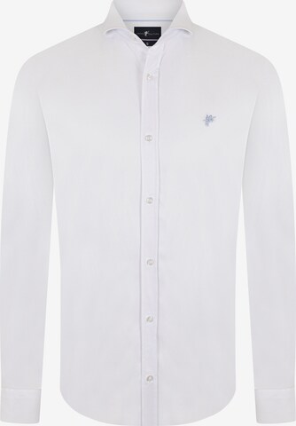 Coupe regular Chemise 'Barnaby ' DENIM CULTURE en blanc : devant