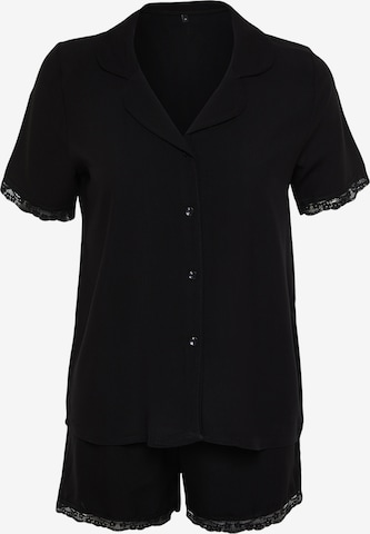 TrendyolPidžama - crna boja: prednji dio