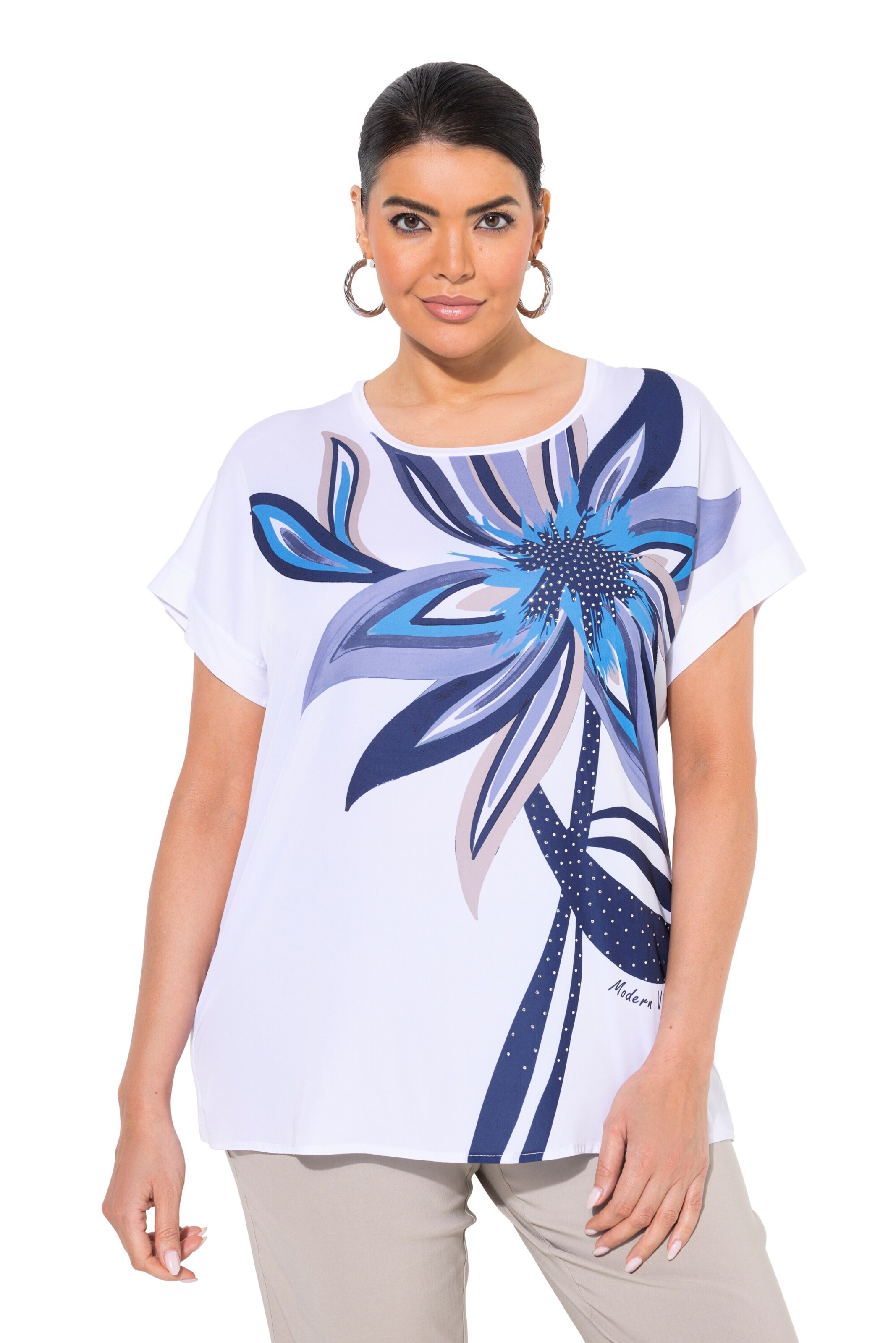 Ulla Popken Shirt in Wit: voorkant