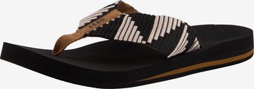 REEF T-Bar Sandals 'Spring Woven' in Brown: front