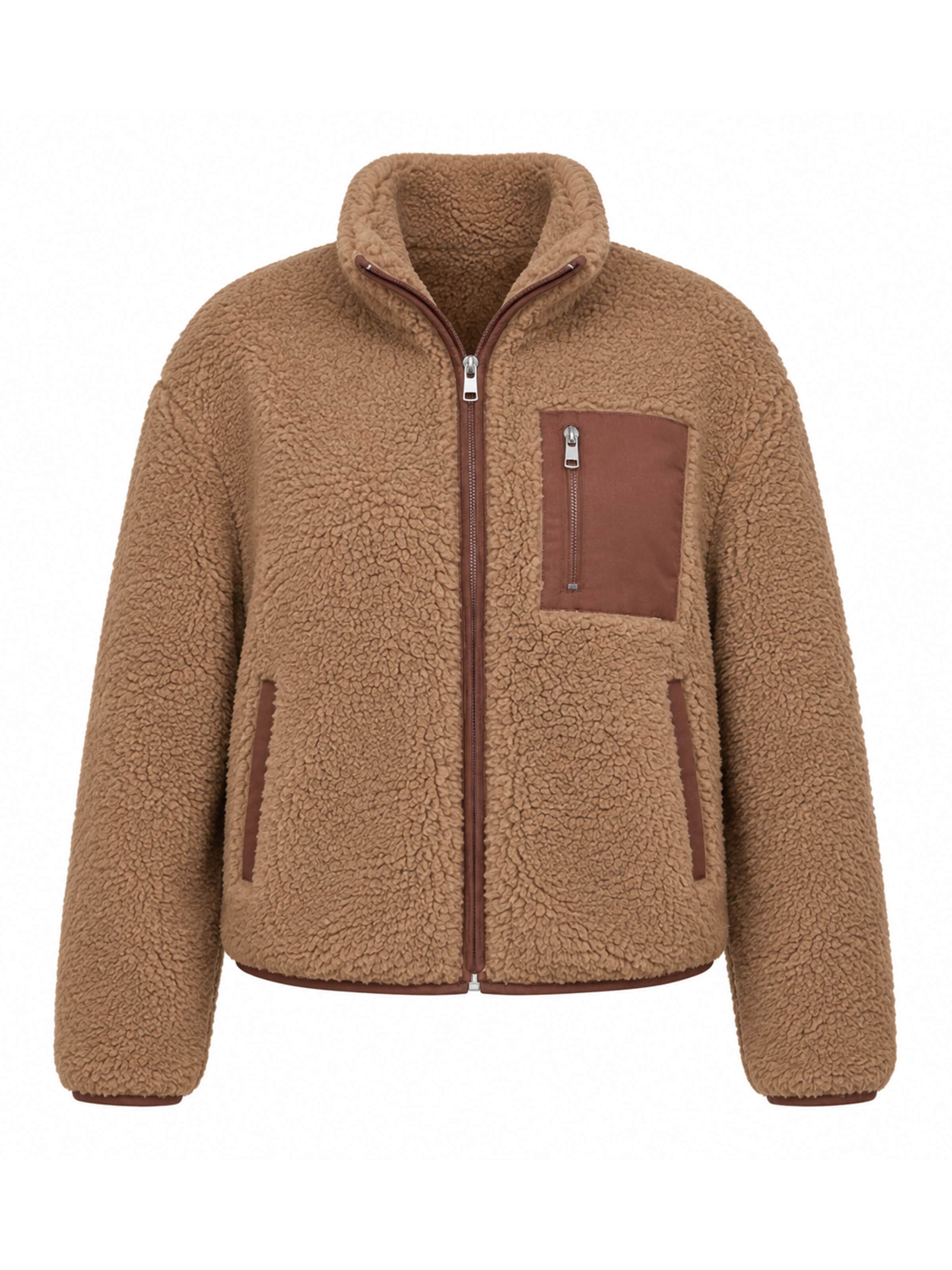 MEETWEE Fleece jacket in Brown: front