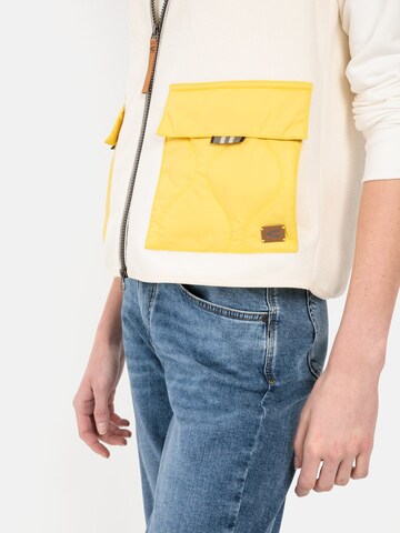 CAMEL ACTIVE Fleeceweste mit Stehkragen in Weiß