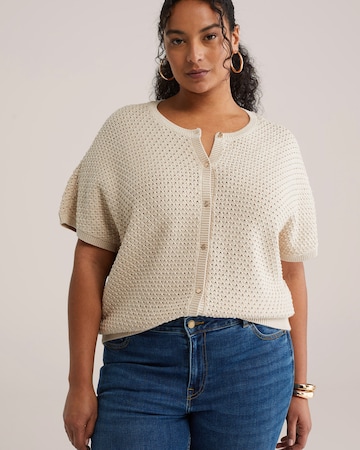 WE Fashion Плетена жилетка в бежово: отпред