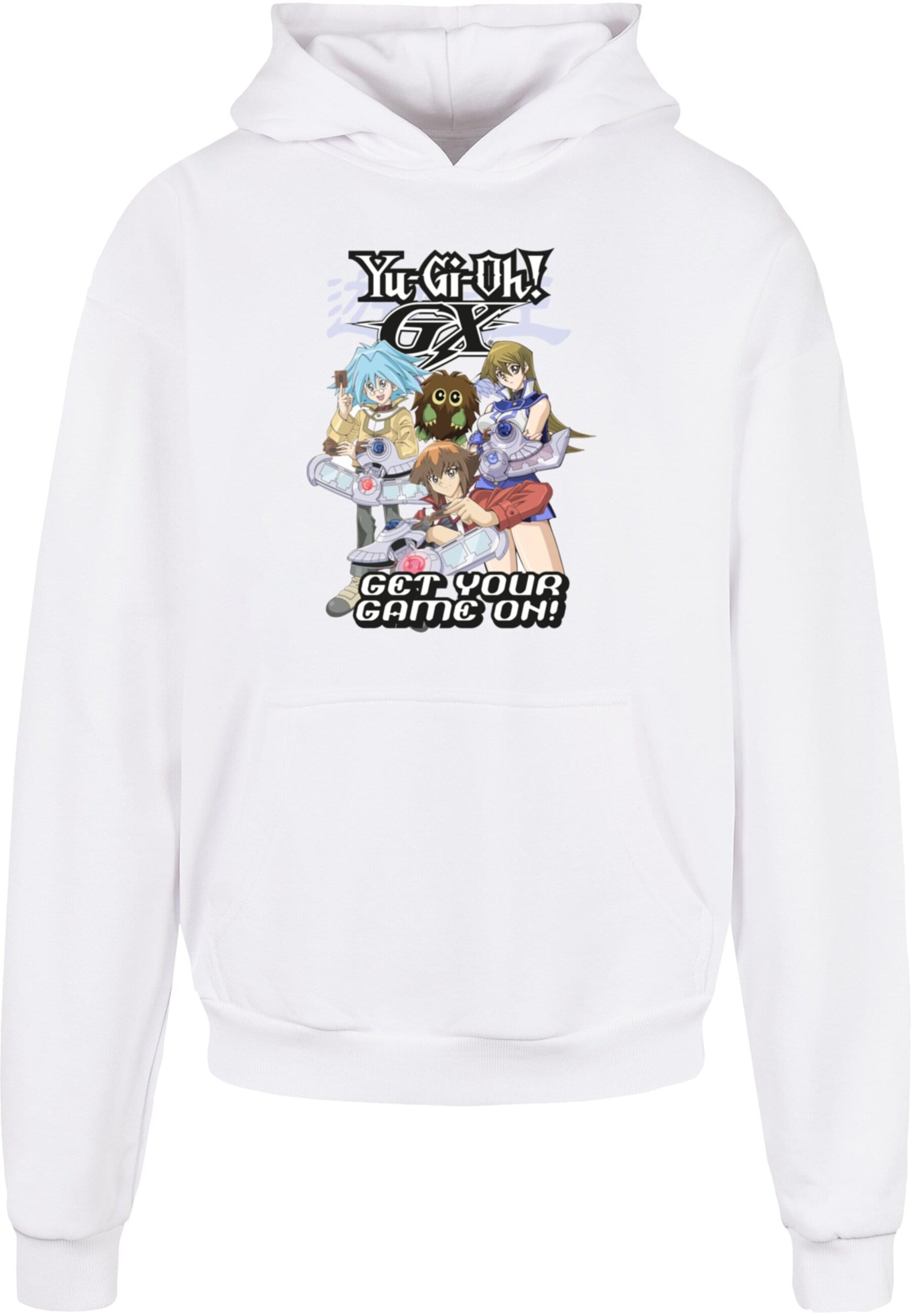 Merchcode Sweatshirt 'Yu-Gi-Oh! - Game On' in Weiß: Vorderseite