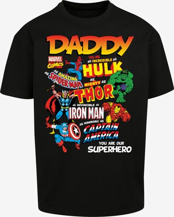 F4NT4STIC Shirt 'Marvel Comics Our Dad Superhero' in Zwart: voorkant