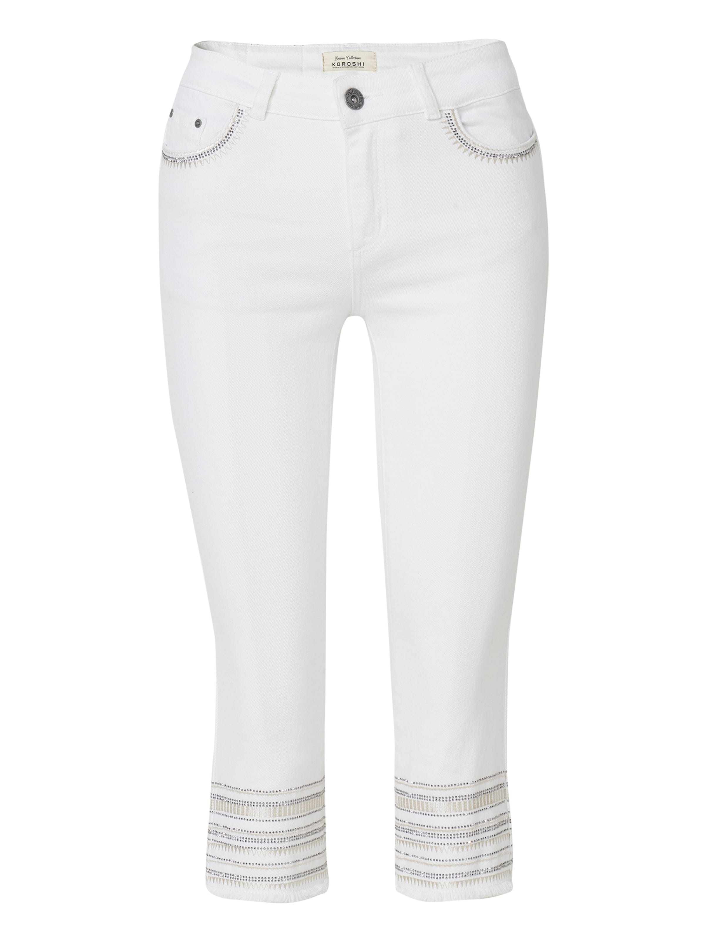 KOROSHI Liibuv Teksapüksid, värv valge: eest vaates