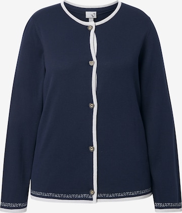 Ulla Popken Gebreid vest in Blauw: voorkant