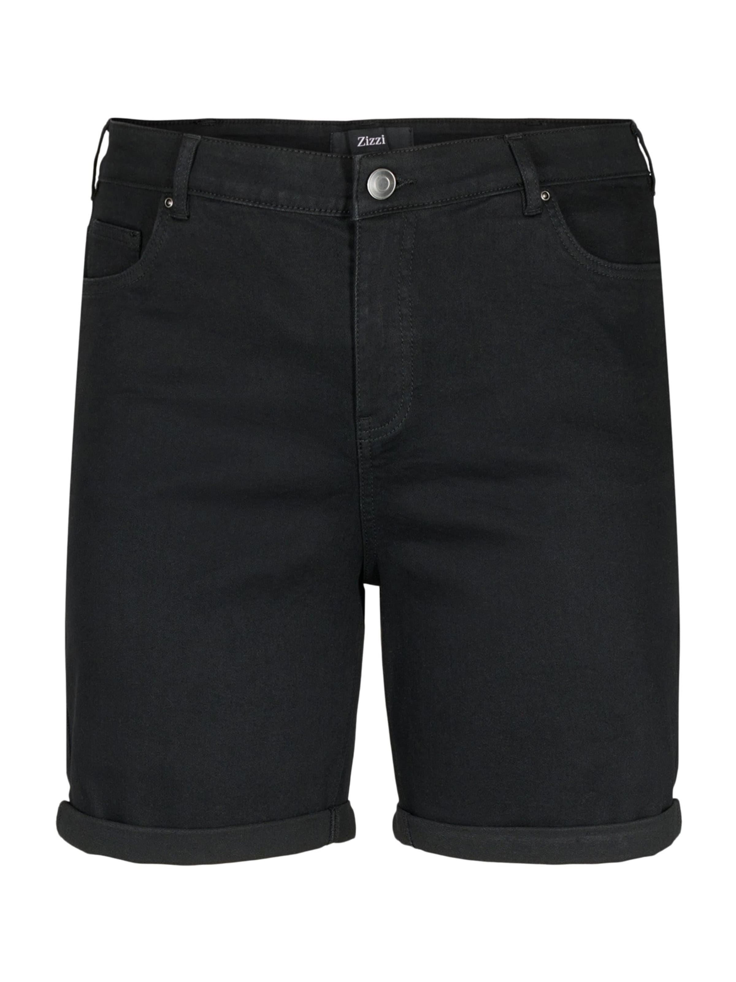 Zizzi - Slimfit Pantalón 'JELLA' en negro: frente