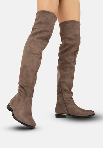 Elara Overknees i grøn