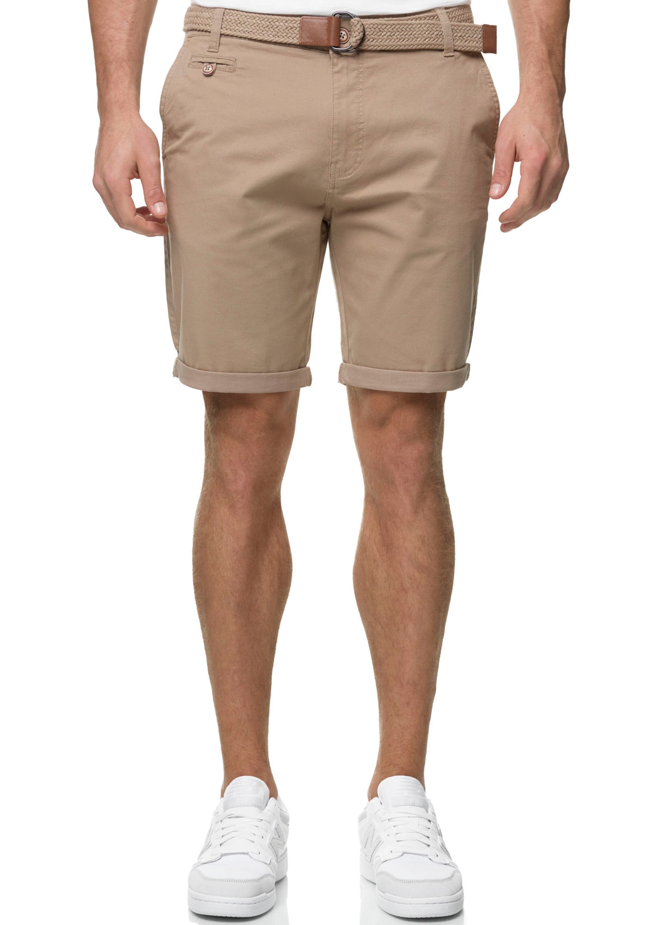 INDICODE JEANS Regular Chino Pants in Beige: front