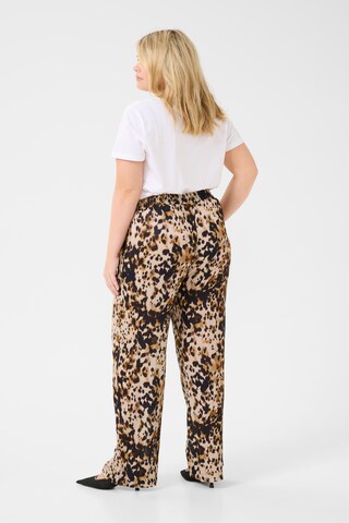 KAFFE CURVE Loose fit Trousers 'Julia' in Beige