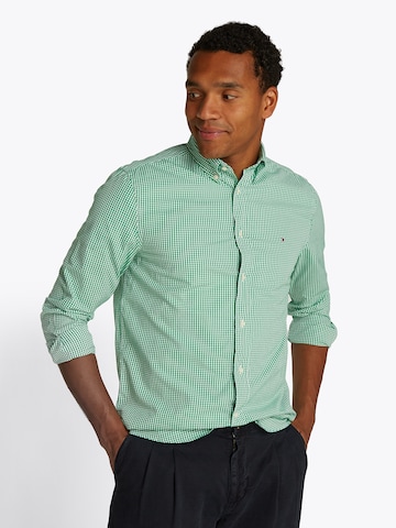 TOMMY HILFIGER Regular fit Button Up Shirt 'FLEX ' in Green: front