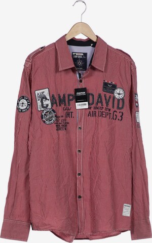 CAMP DAVID Button Up Shirt in XXL in Red: front