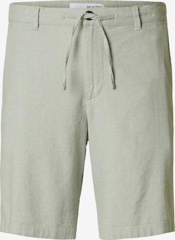 Pantalon 'SLHBRODY' SELECTED en vert : devant