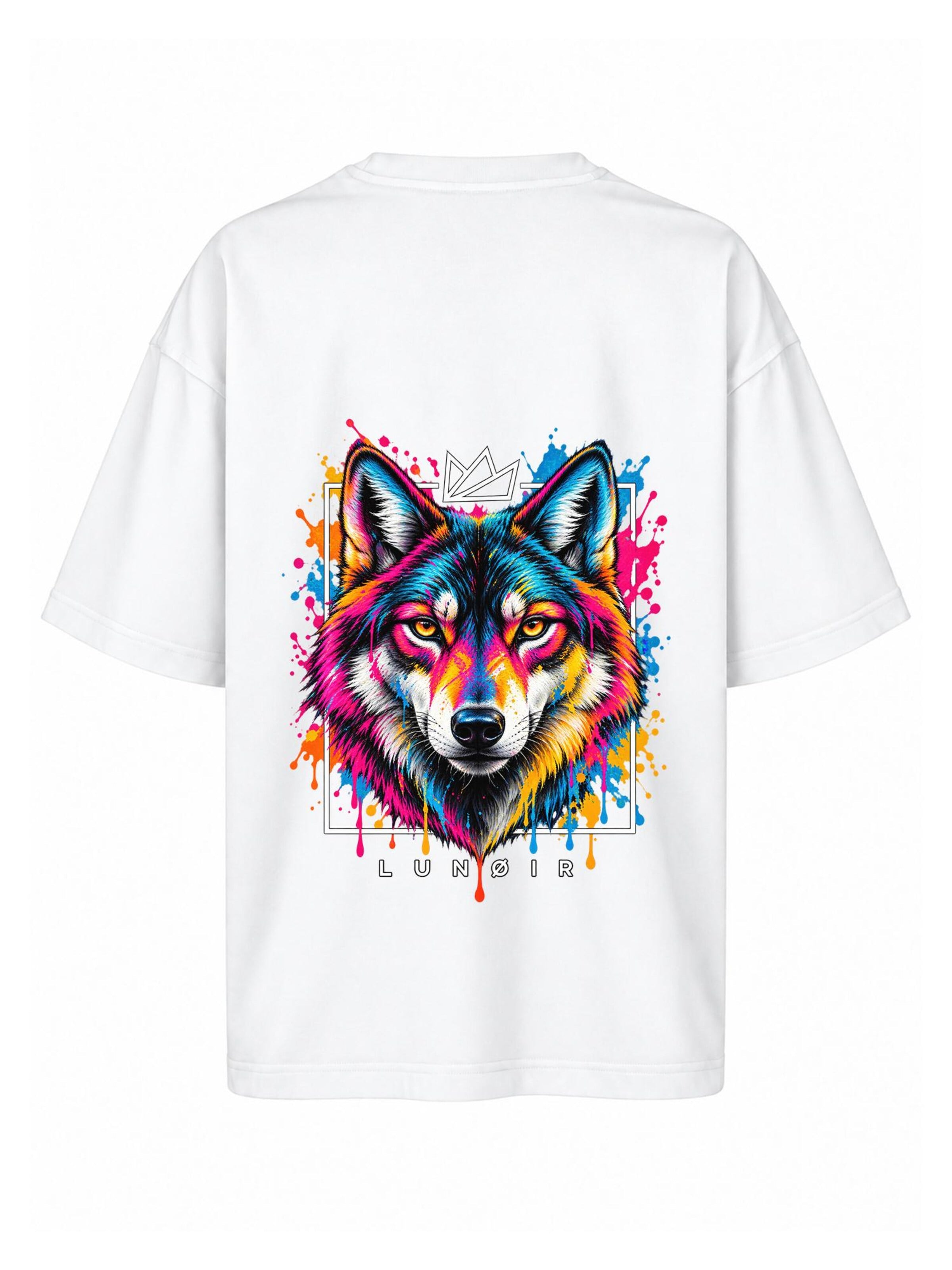 LUNØIR Studio Póló 'Tropical Riot – Urban Howl' - fehér: elől
