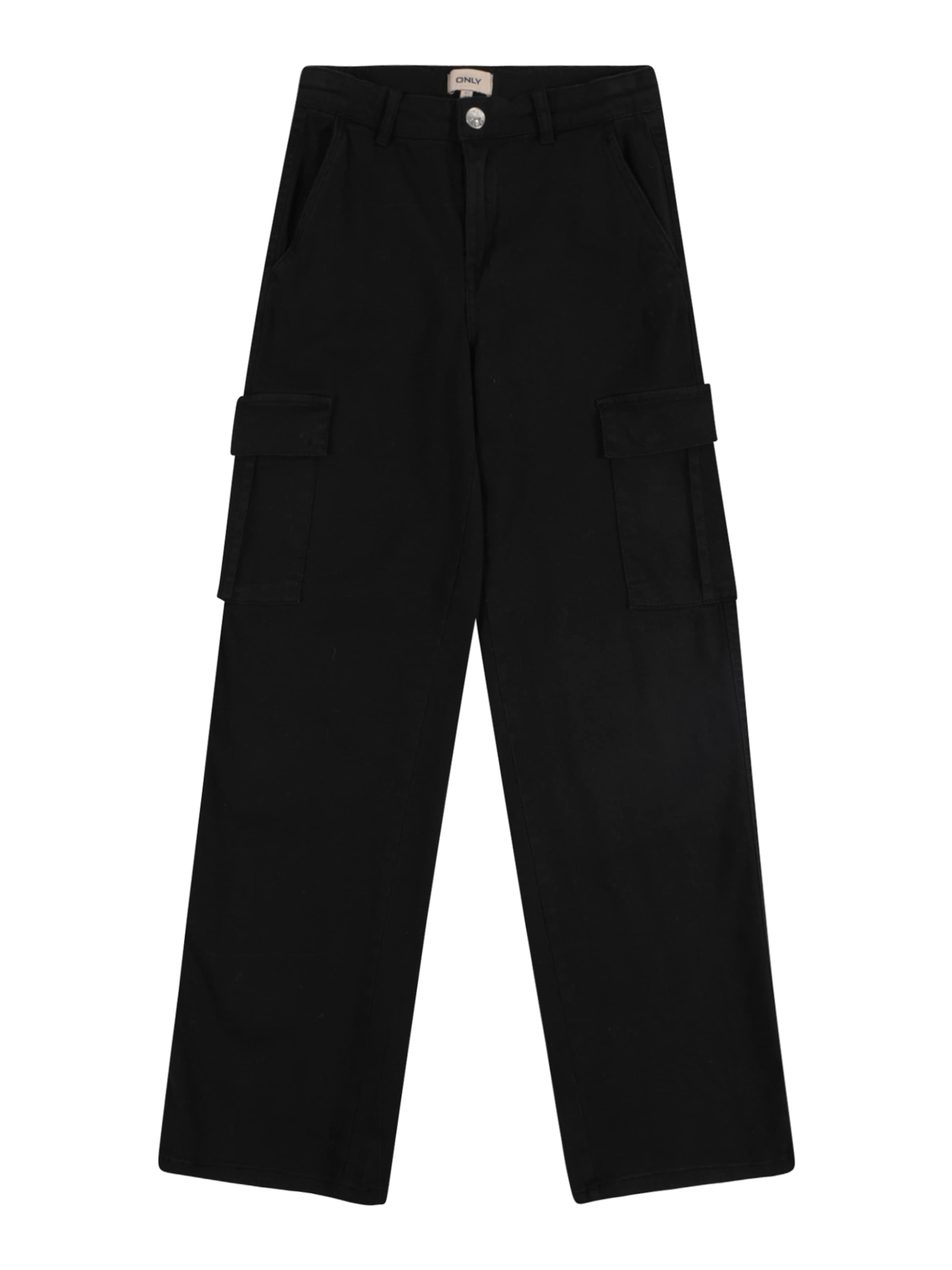 ONLY GIRLS Regular Trousers 'KOGYarrow-Vox' in Black: front