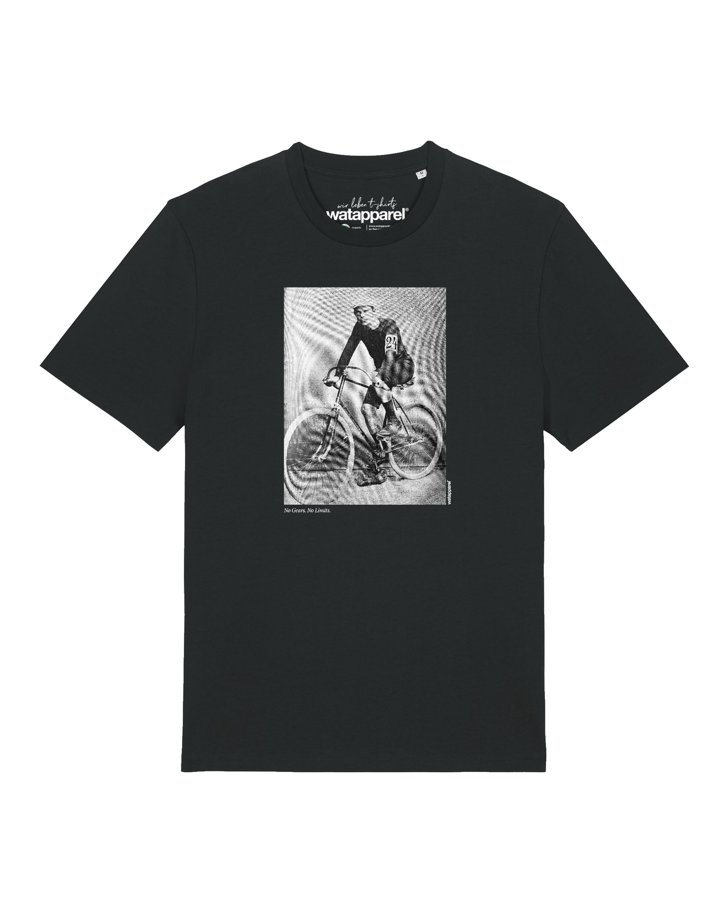 Maglietta 'No Gears No Limits' di Watapparel in nero: frontale