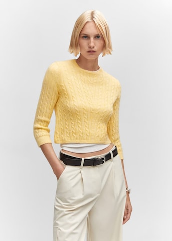 Pull-over 'Aga' MANGO en jaune : devant