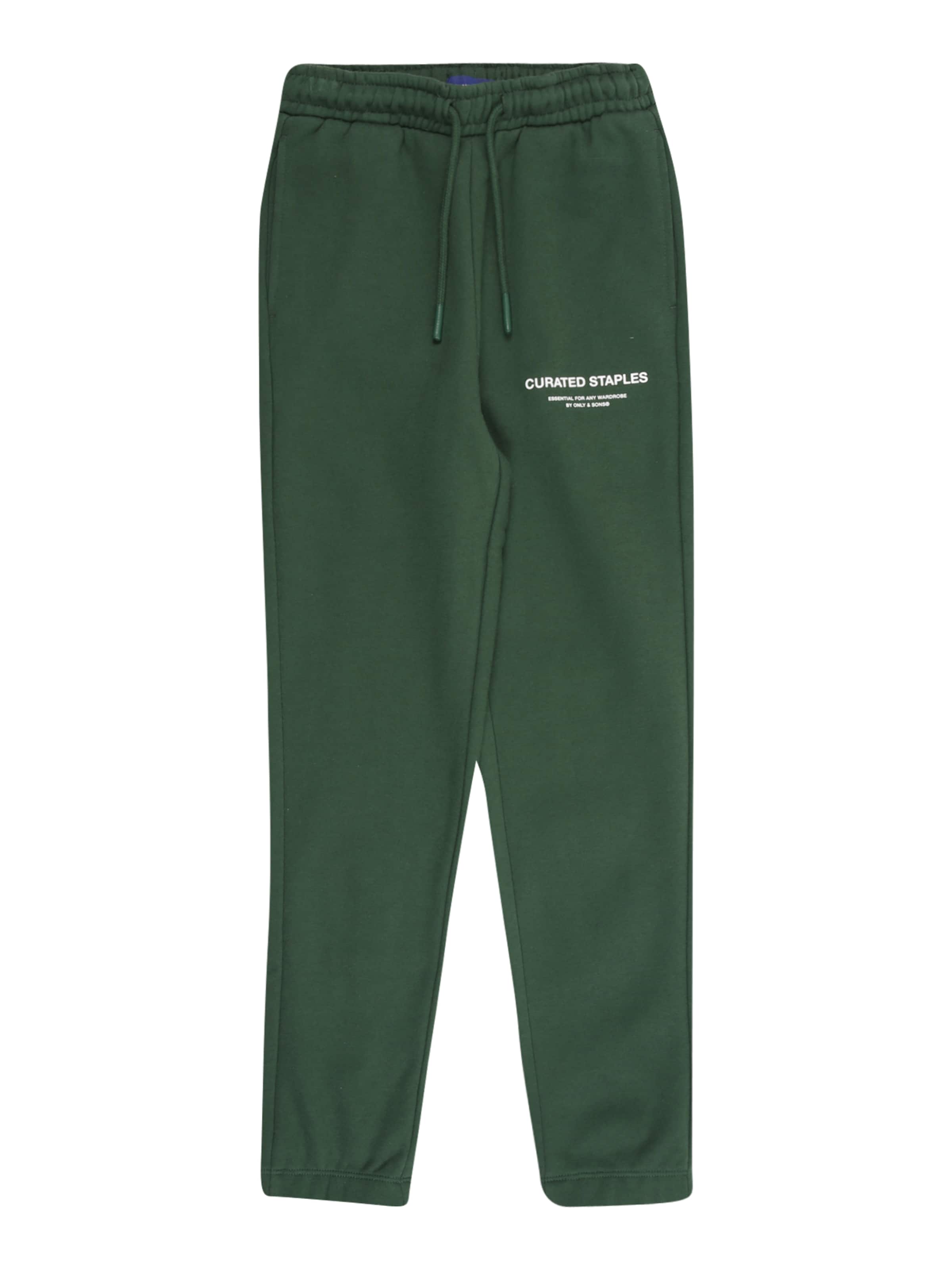 Only & Sons Junior Дънки Tapered Leg Панталон 'OSJCURATED' в зелено: отпред