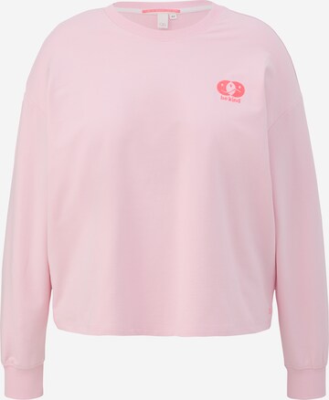 Sweat-shirt QS en rose : devant