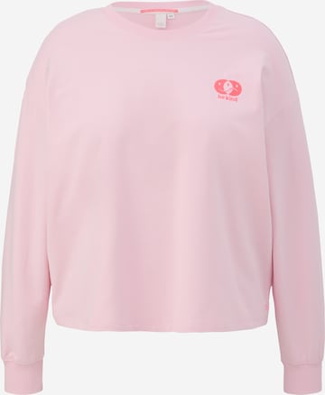 QS Sweatshirt in Roze: voorkant