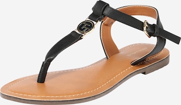 TOM TAILOR T-bar sandals in Black: front