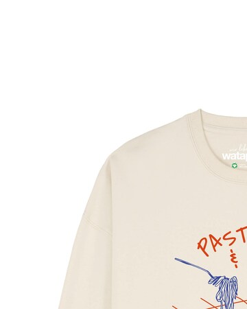 Sweat-shirt 'Pasta lover club ' Watapparel en beige