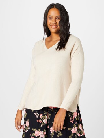 ONLY Carmakoma Pullover 'AMALIA' in Beige: predná strana