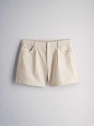 The Set Regular Bandplooi jeans in Beige